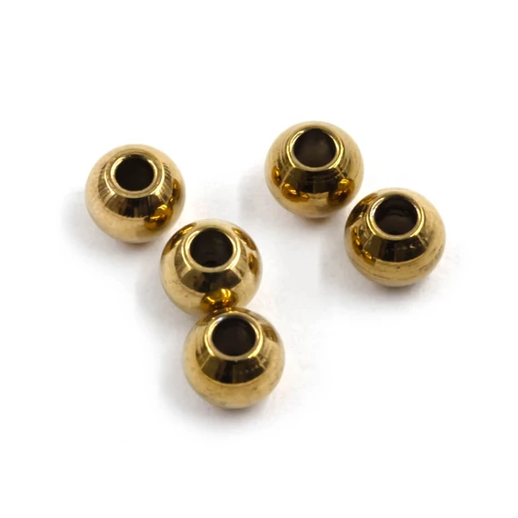 Nemesacél golyó, 18k arany 4mm, 5db