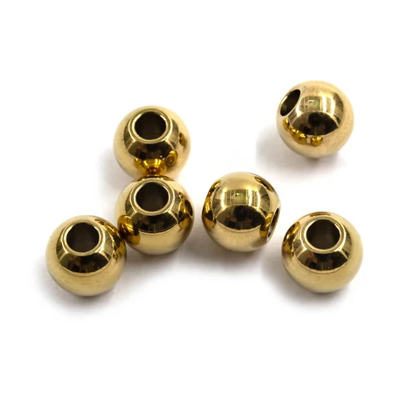 Nemesacél golyó, arany, 8mm (6db)