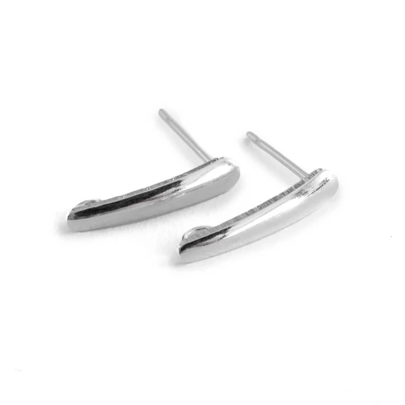 Nemesacél ezüst színű fülbevaló alap, kb. 15x3 mm 1pár