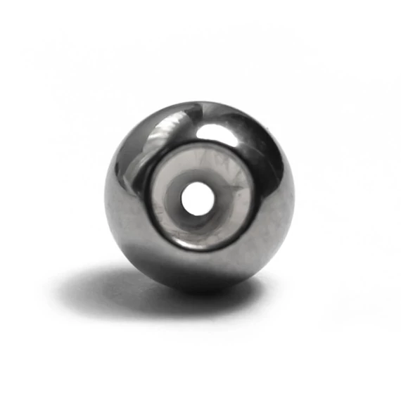 Nemesacél gumis csúszógolyó, 6 x 4,5 mm, beslő átmérő 1,5 mm, 1db