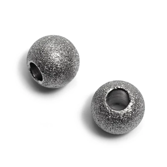 Nemesacél textúrált felületű (ezüst szín) golyó, 8x7 mm (2 db)