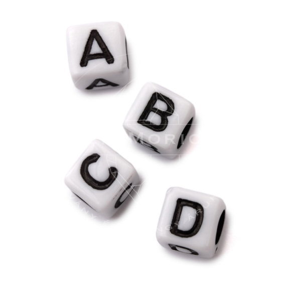 Akril kocka betű, 6x6 cm, választható