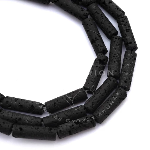 Lávakő hengeres szál, 14x3 mm, kb. 39 cm