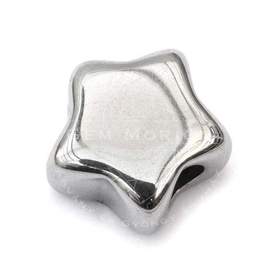 Nemesacél csillag köztes dísz, 11x11x6 mm, 1 db