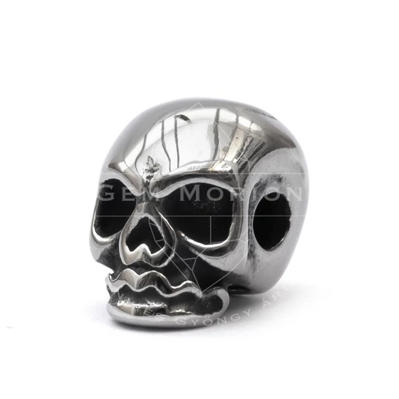 Nemesacél koponya köztes dísz, 11x8x10 mm, 1 db