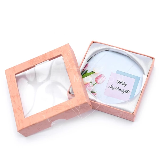 Kísérő kártya, Boldog Anyák napját!, tulipános, kerek 9x9 cm