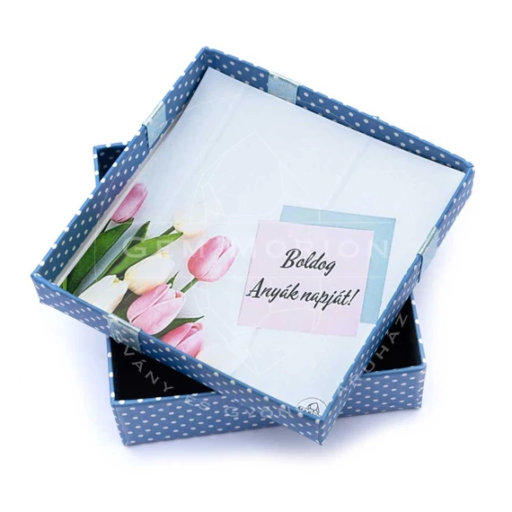 Kísérő kártya, Boldog Anyák napját!, tulipános, négyzet 9x9 cm