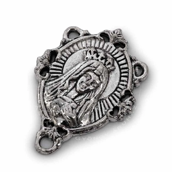 Összekötő elem rózsafüzérhez (Mária), nagyobb, 30x20x3 mm (1 db)