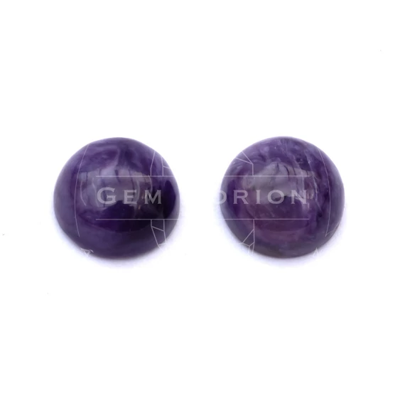 Csaroit cabochon kő, kerek, 8 mm, 2 db