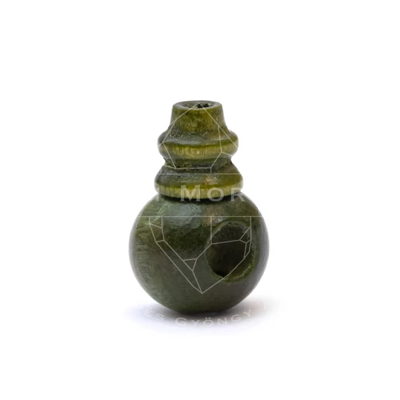 Fa guru gyöngy, zöld, színezett, 8 mm, 1 pár