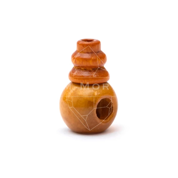 Fa guru gyöngy, sárga, színezett, 8 mm, 1 pár