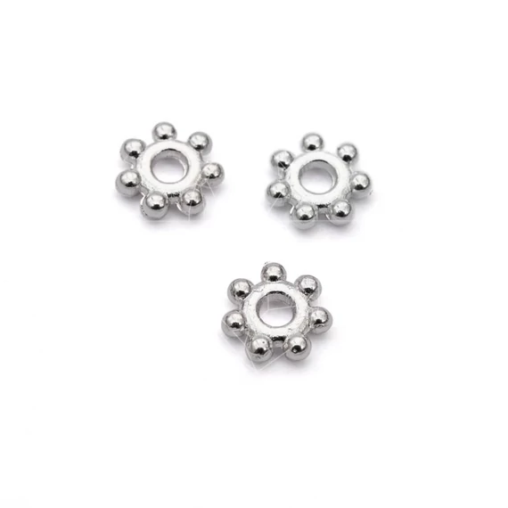 Bali (ezüst szín) gyöngy, 4 mm (kb. 50 db)