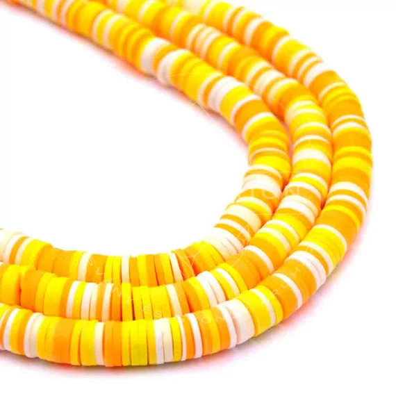 Polymer (narancs multi) button szál, 6 mm, kb. 39 cm