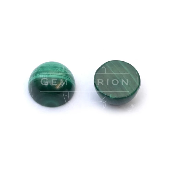 Malachit cabochon kő, 6x3 mm (2 db)