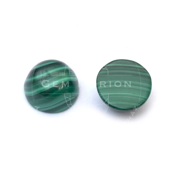 Malachit cabochon kő, 8x3 mm (2 db)