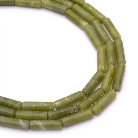 Jáde hengeres szál, 4x13 mm
