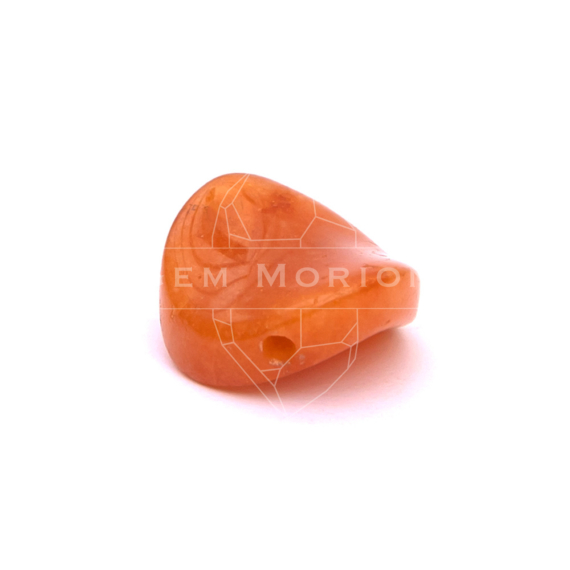 Narancs jáde csavart kör gyöngy, 13x6 mm