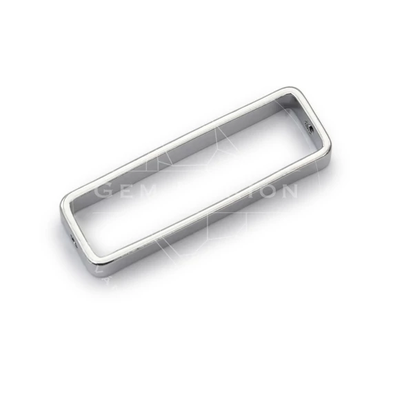 Gyöngy keret köztes dísz, platina szín, 22x7 mm, 6 mm gyöngyhöz, 3 db