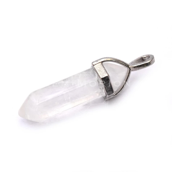 Hegyikristály kristályfüggő medál, 35x12 mm