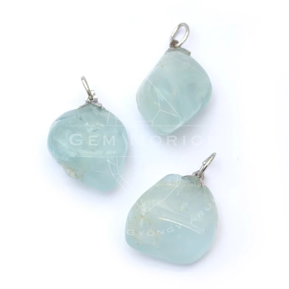 Akvamarin zizi medál (1), 3-5 g, 2-2,5 cm