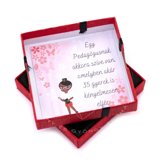 Női pedagógus kísérő kártya, 8,5x8,5 cm