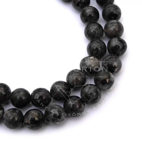 Norvég labradorit (larvikit) nyaklánc nemesacél szerelékkel, 8 mm, 45+5 cm