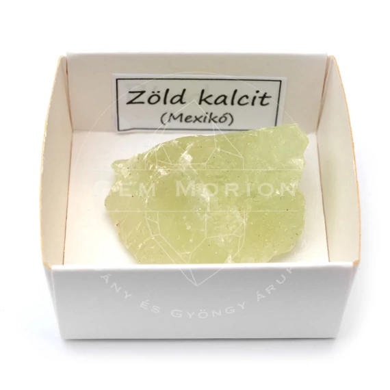 Kalcit dobozos ásvány, zöld, extra (2), 10-20 g