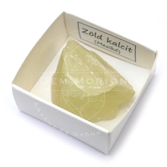 Kalcit dobozos ásvány, zöld, extra (3), 20-30 g