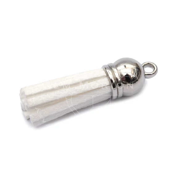 Bojt, fehér, műbőr, 35x10 mm