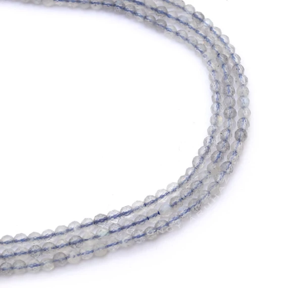 Labradorit fazettált golyós szál, 2 mm, kb. 39 cm