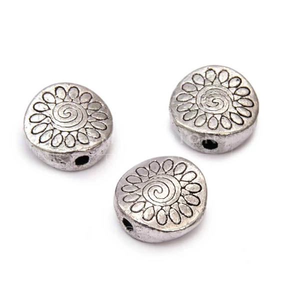 Virágos köztes dísz, 8x8x3 mm, 5 db