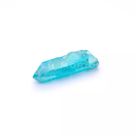 Hegyikristály csúcs medál, festett, fűzhető darab, kék, kb. 10x50 mm