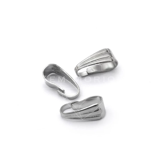 Nemesacél pattintós medáltartó, 9 mm (10 db)