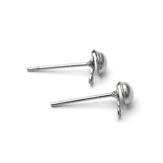 Nemesacél fülbevaló stift félgömbbel 6x4x3xmm (20 db)