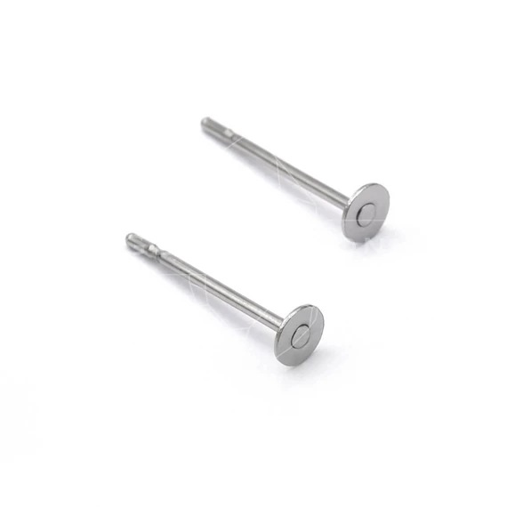 Nemesacél lapos fülbevaló stift, 3 mm (10 db)