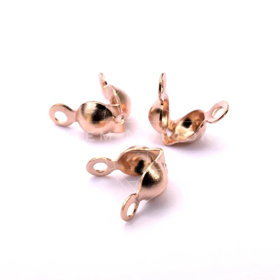Nemesacél felül záródó (rosegold szín) csomófogó, 3 mm (10 db)