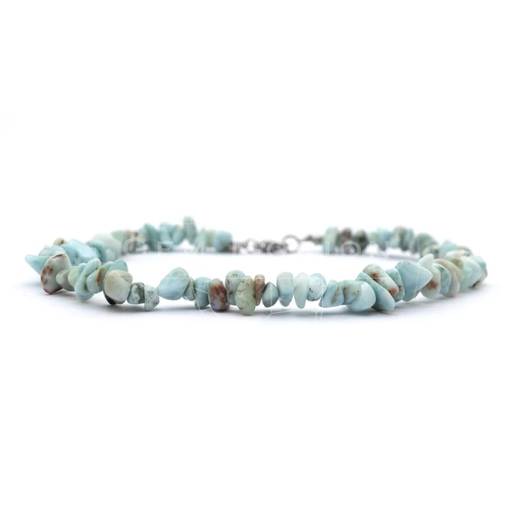 Larimar ásvány bokalánc, splitter fazon, kb. 26cm