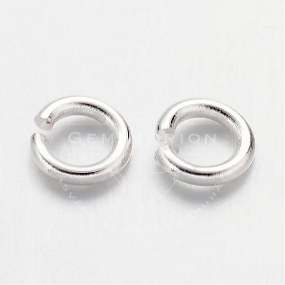 Karika, ezüszt szín, 0,8x4 mm, kb. 100 db