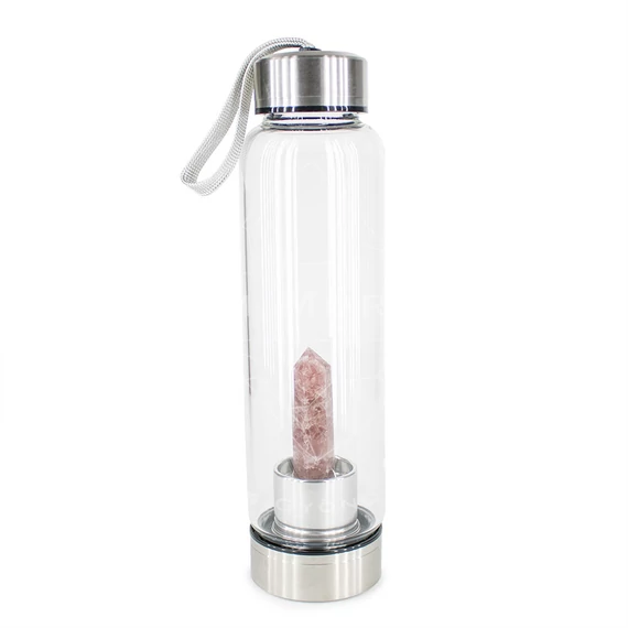 Ásvány kulacs eperkvarc csúccsal, 550 ml