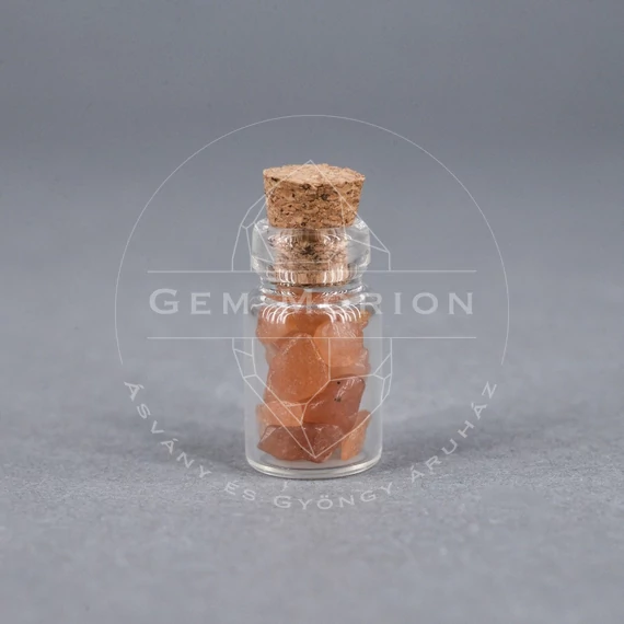 Achát/karneol mini ezoterikus üvegcse (18x10 mm)