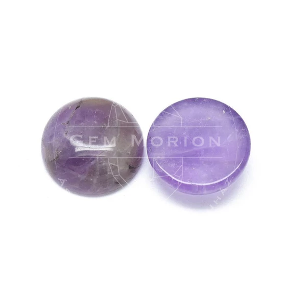 Ametiszt cabochon kő, 8x3,5 mm (2 db)