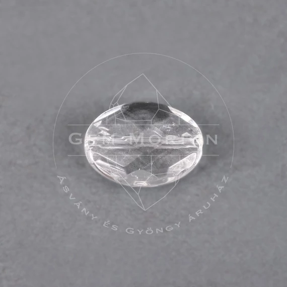 Hegyikristály fazettált ovál gyöngy, 12x16 mm