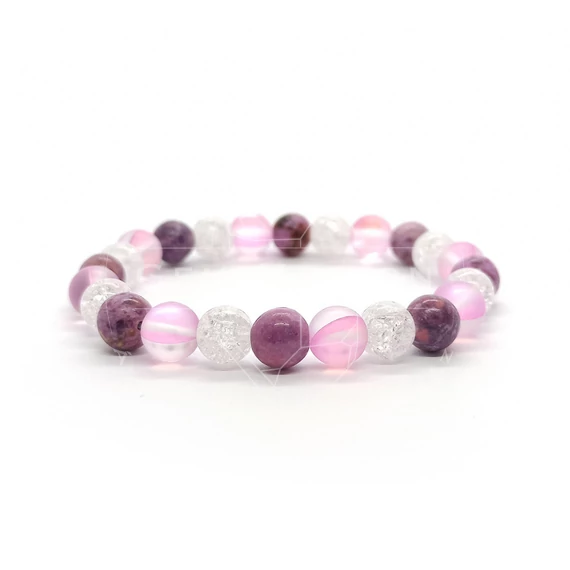 Lila multicolor karkötő, 8 mm