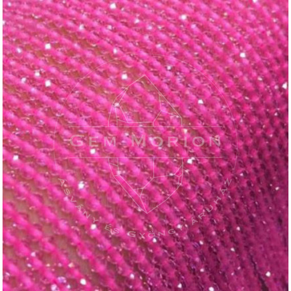 Cirkónia (rózsaszín) fazettált golyós szál, 3mm, kb. 35 cm