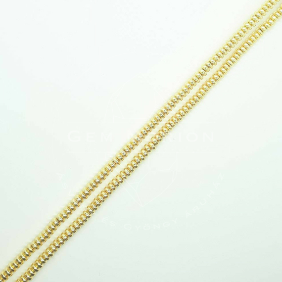 Hematit (arany) button szál, 4 mm, kb. 39 cm