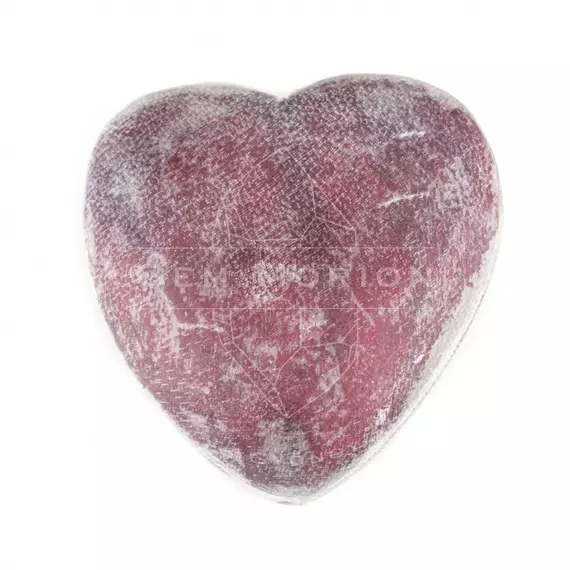 Kecskebőr (bordó) szív gyöngy, 50 mm (1 db)