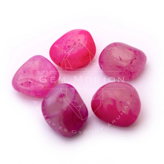 Pink achát (színezett) világos marokkő, India, L