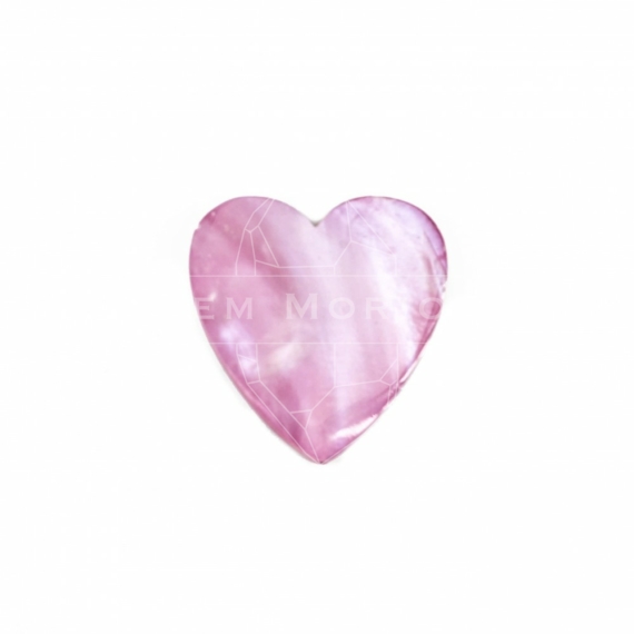 Gyöngyház (rózsaszín) lapos szív gyöngy, 25 mm (1 db)