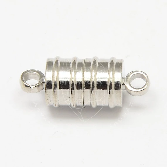 Hengeres mágneskapocs (ezüst szín), 20x8 mm (3 db)