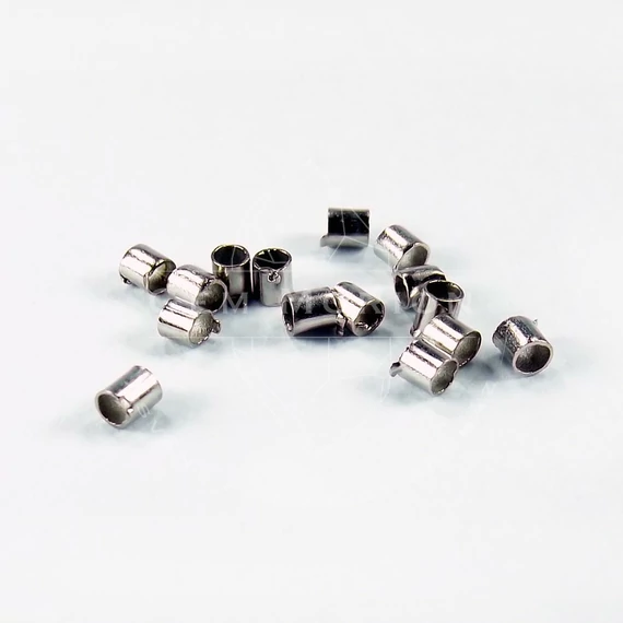 Stopper, hengeres, 1,5x1,5 mm, ezüst színű (kb. 200 db)